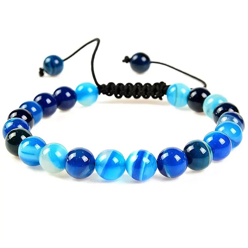 Blue Agate Crystal Beaded Bracelet - Zivai