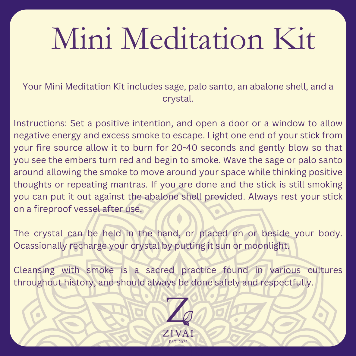 Mini Meditation Kit - Zivai