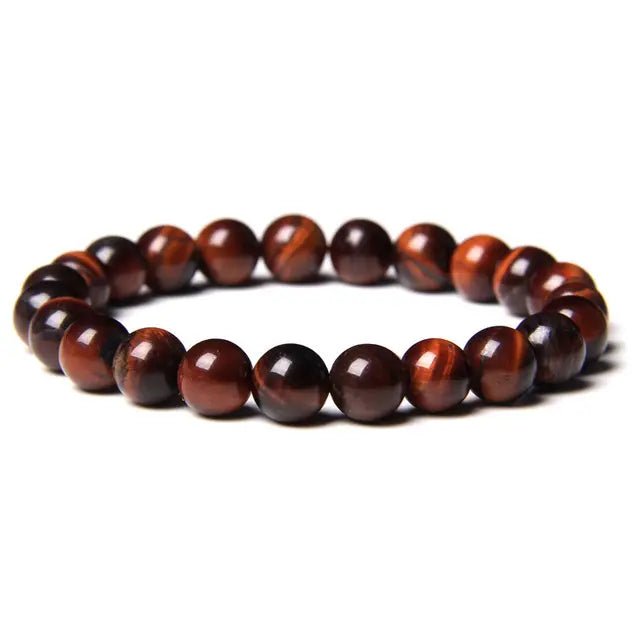 Red Tiger Eye Crystal Beaded Bracelete - Zivai